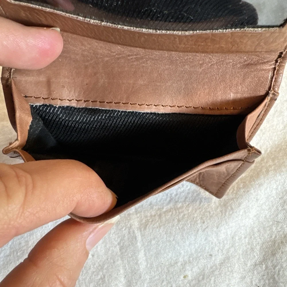 Levenger Pebbled Saddle Brown Fine Leather ID Credit Card Wallet NEW‎ In Box
